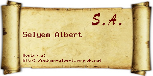 Selyem Albert névjegykártya