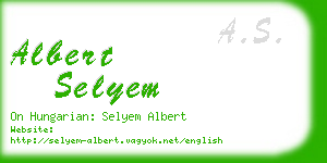 albert selyem business card